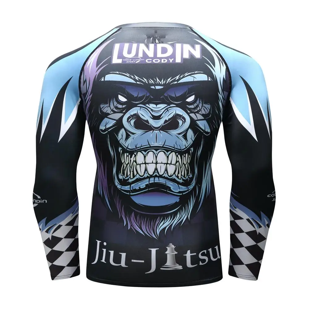 Jiu Jitsu MMA T-shirts Pants Sets Rashguard For Men Muay Thai Shorts Kickboxing Boxing Gym Compression Jerseys Sports Apparel Mens T Shirt