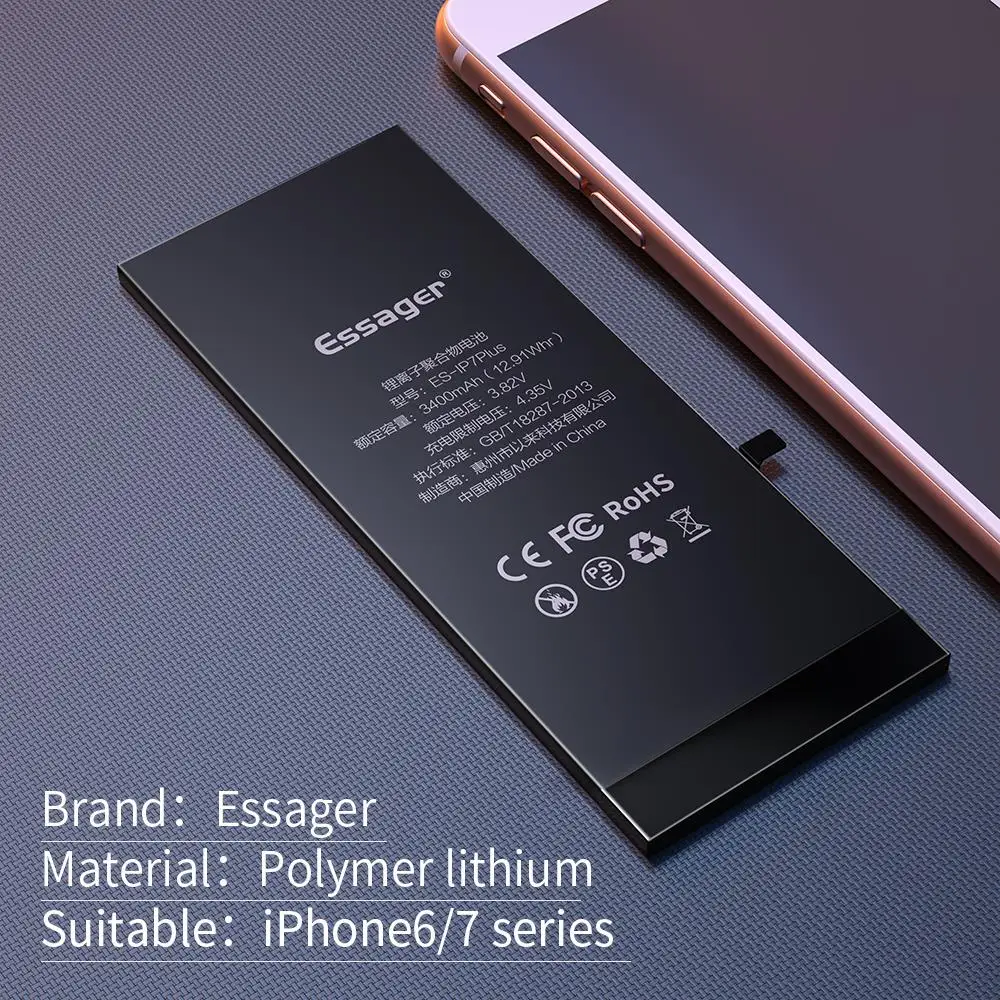 Аккумулятор мобильного телефона Essager для iPhone 6, 7, 6s Plus, высококачественный сменный аккумулятор, внутренний аккумулятор для iPhone 7 Plus, 6 Plus