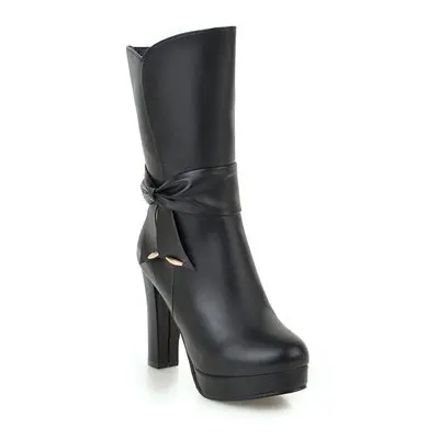 c Cresfimix Botas De Mujer; женские модные черные удобные сапоги до колена из искусственной кожи размера плюс; женские стильные розовые сапоги; B6087 - Цвет: c
