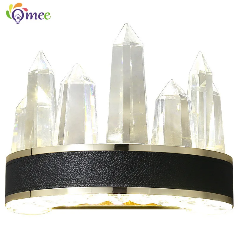 Modern Luxury Crystal Wall Light Lamp LED Classic Clear Glass cristal Wall Lamps Black Lights Icicle Living Room Wall Lighting