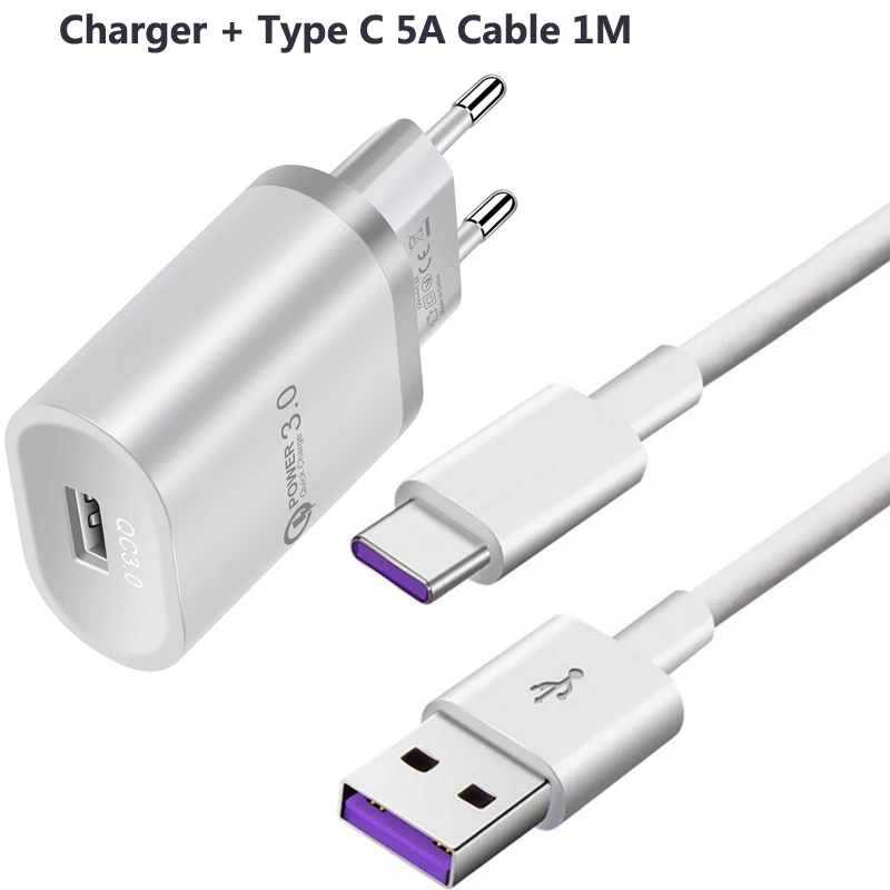 Зарядный кабель для передачи данных 5А типа C для samsung S10 S9 S8 Note 9 10 Pro Redmi 7A 8 8A Note 7 8 Pro, быстрая зарядка через USB для мобильных телефонов QC 3,0 - Тип штекера: Charger 5A Cable
