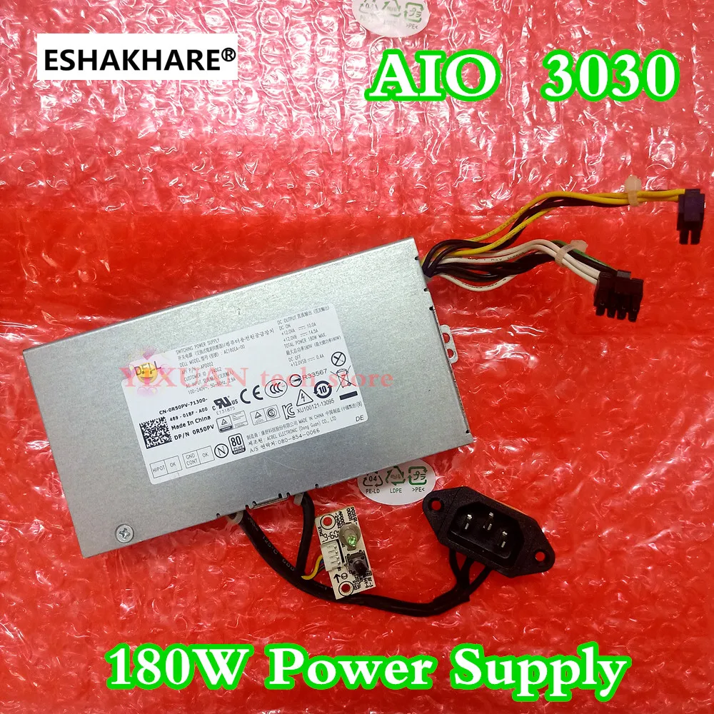 Fonte de Alimentação para Dell Optiplex Aio 3030 3048 180w Power Supply Hu180ea00 Dps180ab -14a Ac180ea D180ea-00 0r50pv 2y4d5 Hkf18023d Apd002