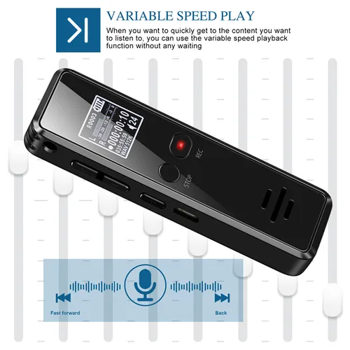 전문 USB 음성 녹음기, 디지털 오디오 음성 녹음기, WAV,MP3 플레이어 포함, 96 시간 딕터폰, V90, 8GB, 16GB, 32GB 3