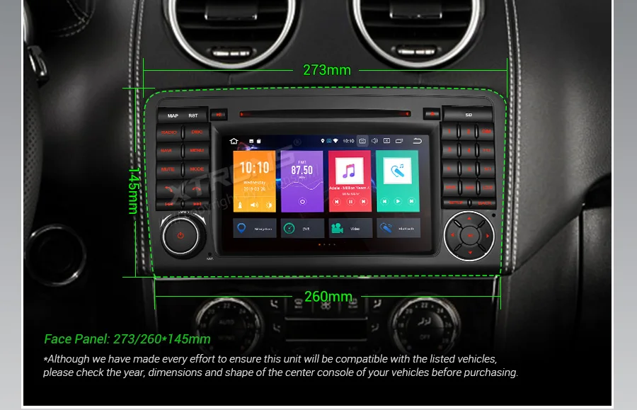 Clearance XTRONS 7"Android 9.0 Octa Core 4GB RAM 64GB ROM Car DVD Player Multimedia GPS System TPMS SWC for Mercedes Benz W164 2005-2012 3