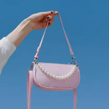 

Crocodile pattern Pearl Tote bag 2020 Summer New High quality PU Leather Women's Designer Handbag Travel Shoulder Messenger Bag