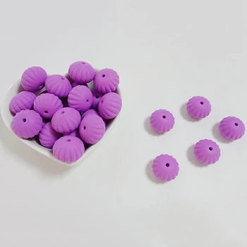 

10pcs/lot Pumpkin Silicone Beads Food Grade Silicone Teether DIY Nursing Necklace Accessories Beads Baby Teethers