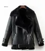 Winter Sheepskin Coats Women Thicken Faux Leather Fur Coat Female Fur Lining Leather Jacket Aviator Jacket casaco feminino ► Photo 1/6