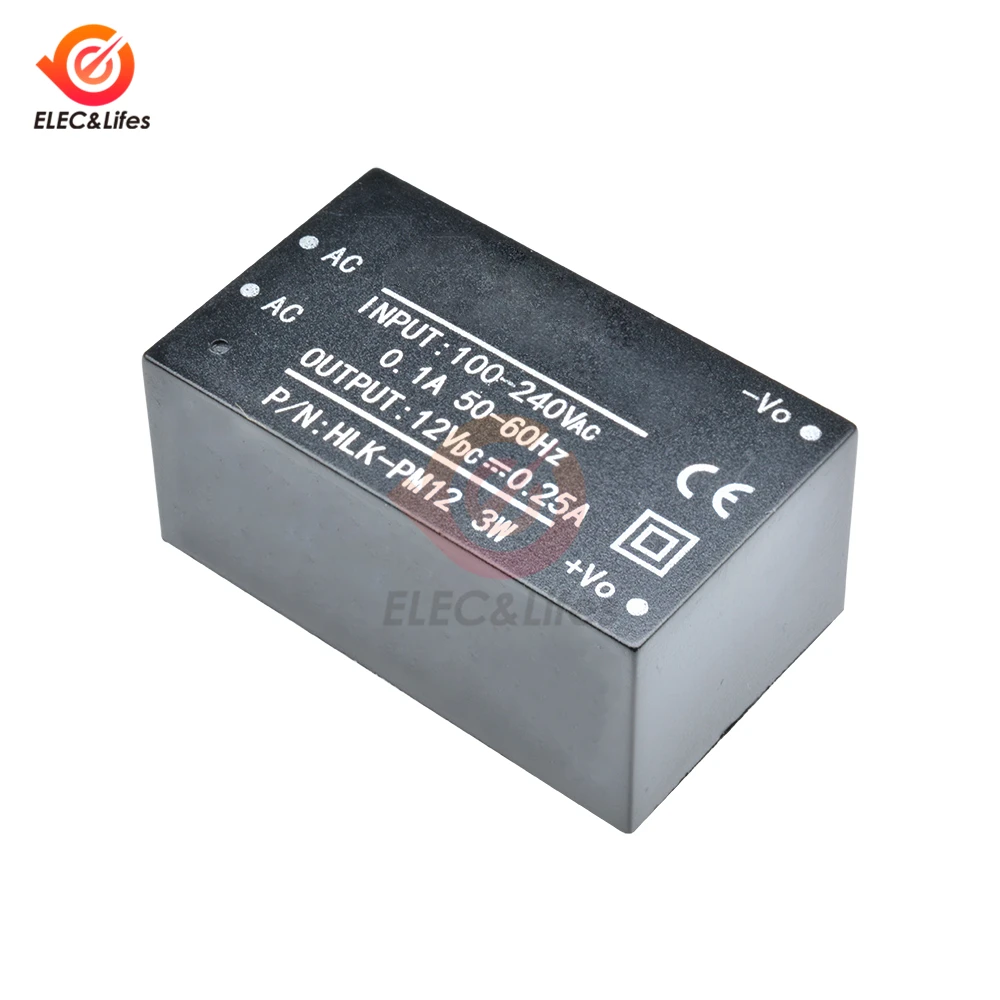 

AC-DC 220V to 3.3V 5V 12V Mini Power Supply Module HLK-PM01 HLK-PM03 HLK-PM12 step down switch power supply module UL/CE
