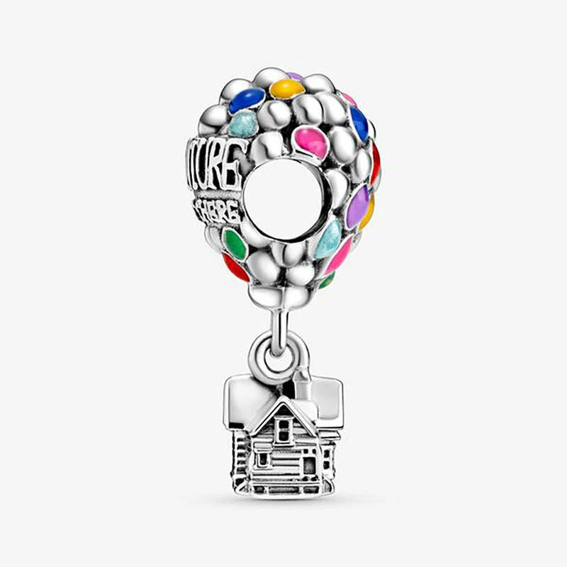 S925 Sterling Silver Beads Up House & Balloons Charms fit Original Pandora Bracelets Women DIY Jewelry