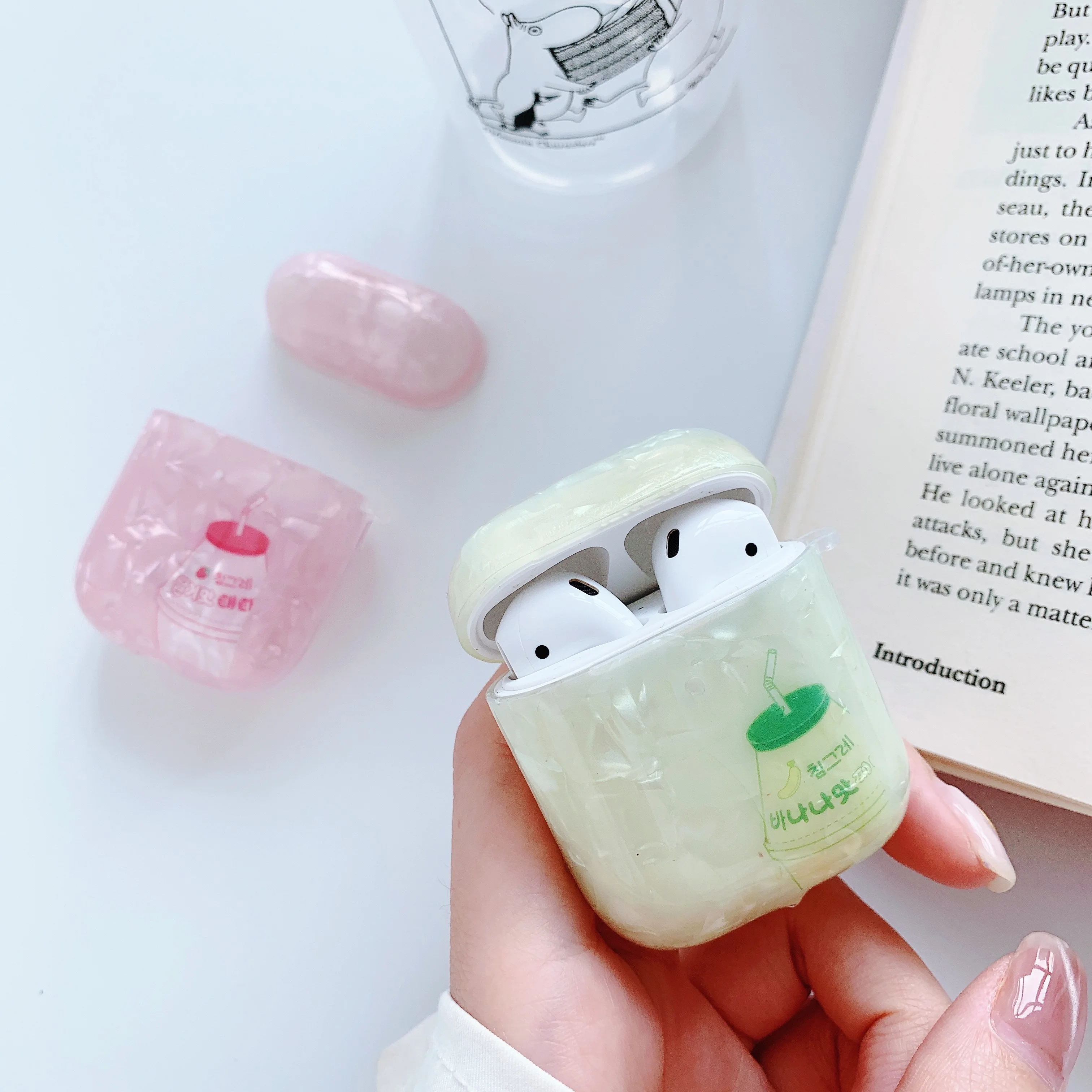 

Cartoon Anti-fall soft shell Strawberry bottl Silicone Earphone Case For Apple new AirPods 1/2 Wireless bluetooth Headset cover