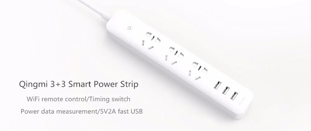 Горячая Xiaomi Qingmi WI-FI умная розетка разъем бытовой кабель-удлинитель для Мощность доска 3/5/6/8 отверстий с 3 портами(стандарт быстрой зарядки 2500 Вт 10A 250V