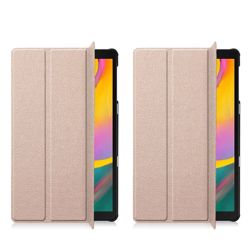 Gold Case Флип-Стенд кожаный магнитный чехол Funda Capa чехол для Samsung Galaxy Tab A 10,1 T510 T515 SM-T510 SM-T515 Coque+ пленка+ ручка - Цвет: Gold Case