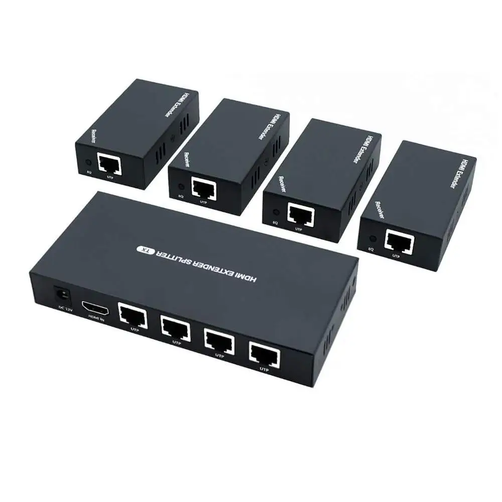 1080p 1x4 4 Port HDMI Extender Splitter HDMI Signal Distribution Amplifier  Over CAT5e/CAT6/CAT7 Ethernet Cable - AliExpress