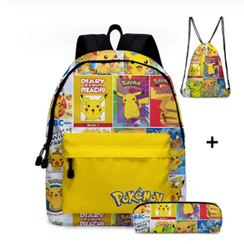 

Cute Pokemon School Backpacks Pikachu Waterproof School Bag For Teenage Girl Boys Cartoon Daily Travel Softback Mochila Escolar