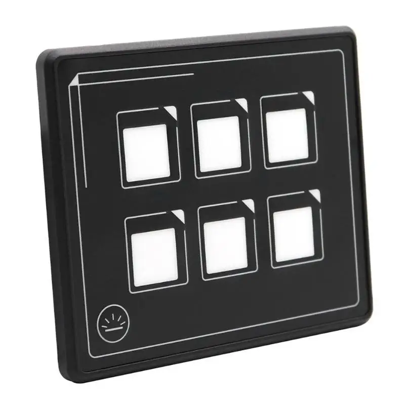 Горячая Распродажа, сенсорный экран, панель переключателя, износостойкая, 12 В, 24 В, автомобильная лодка, тонкая, 6 комплектов, сенсорный экран, панель переключателя, сенсорная панель управления, коробка