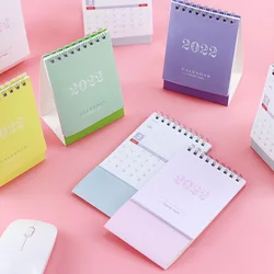 Calendrier à bobine de bureau Simple avec autocollants, Mini calendrier à double calendrier quotidien planificateur annuel, fournitures scolaires et de bureau, 2022 