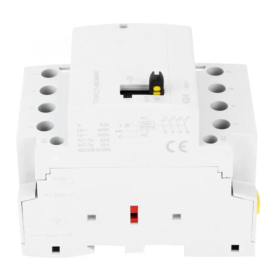 4P 63A 230/240V 50/60HZ AC контактор для дома с ручным переключением din-рейка 35 мм 4NO IP40
