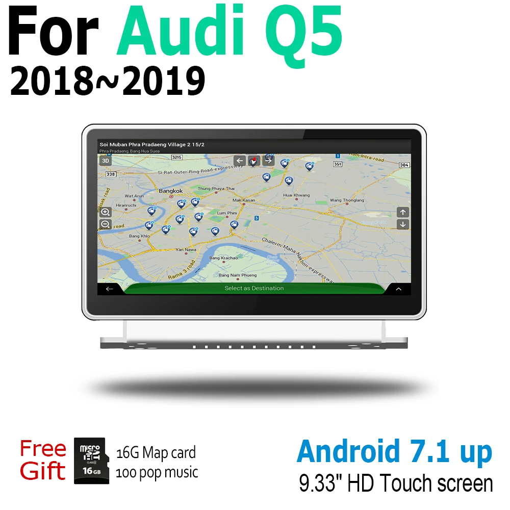 Автомобильный мультимедийный плеер Android экран для Audi Q5 FY 2018 ~ 2019 MMI сенсорный