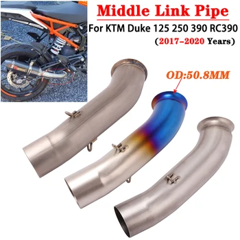 For KTM RC390 Duke 390 125 250 2017-2021 Middle Link Pipe Motorcycle Exhaust Modify Muffler Mid Tube Escape Moto Titanium Alloy