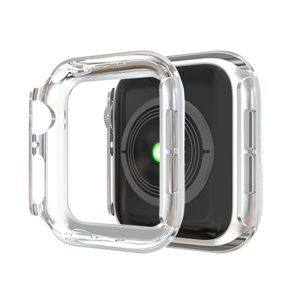 6D Стразы с блестками чехол для Apple Watch Series 5 4 3 2 1 Жесткий ПК Бампер рамка Полное покрытие чехол Крышка 38 40 42 44 мм