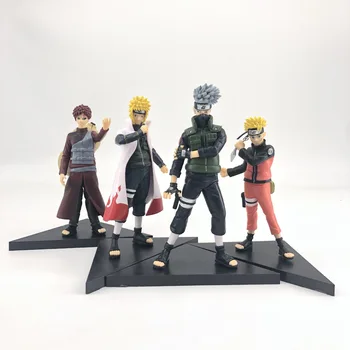 

NEW 4pcs/lot 16cm-19cm Naruto Uzumaki kakashi Namikaze Minato Gaara PVC Figure Collectible Toy with Opp Bag