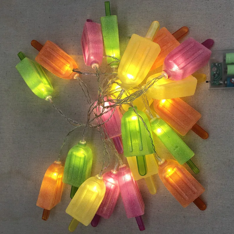 

Cross Border Hot Sales Ice Cream Lighting Chain INS Popsicle String Lights Cool LED Battery Decorative Lights Christmas Lights