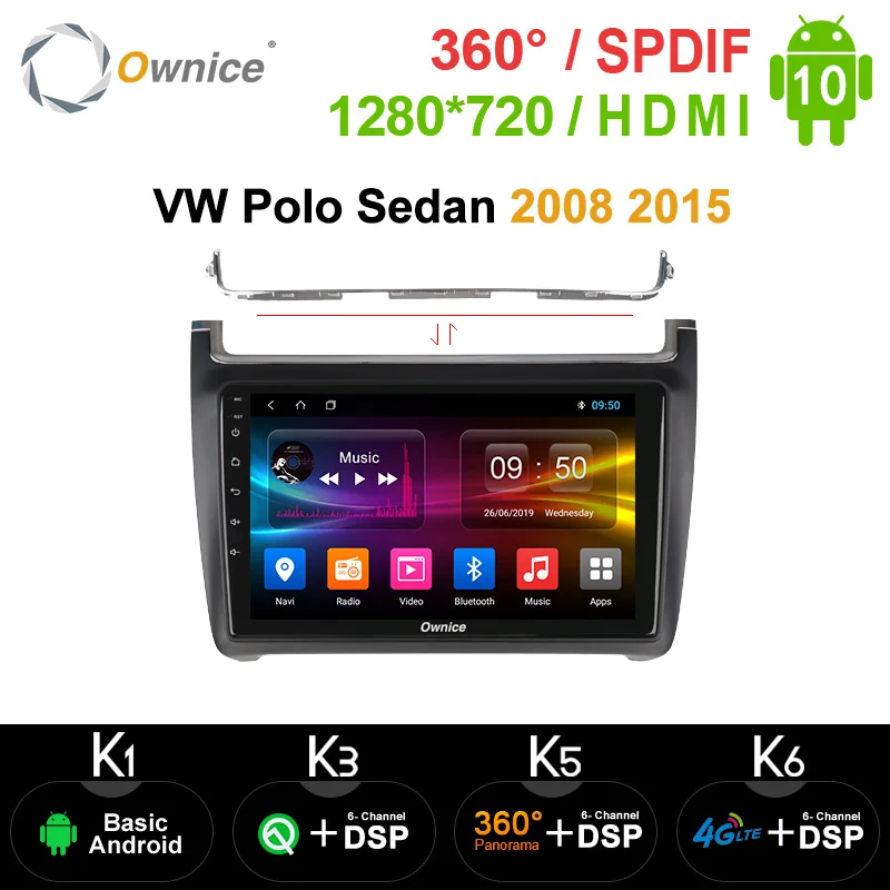 Ownice Android 360 2008 панорамный GPS навигатор автомобильный DVD плеер k3 k5 k6 для Volkswagen VW polo