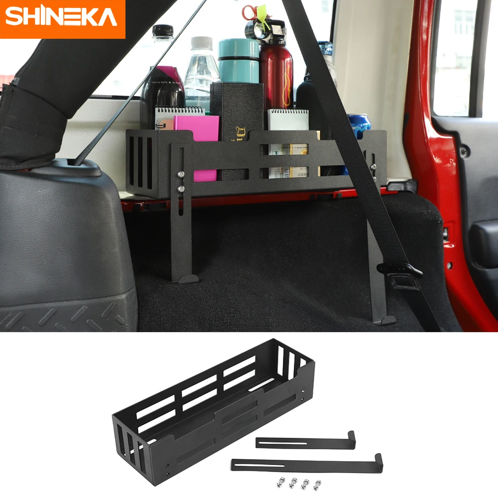 SHINEKA Stowing Tidying Aluminium Car Trunk Multifunction Storage Box Organizer Accessories For Jeep Wrangler JK JL 2007-2020