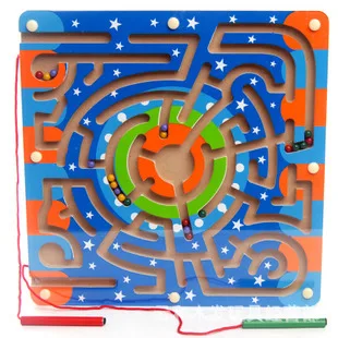 Yunhe Wooden Parent And Child Magnetic Maze Early Childhood Special Education CHILDREN'S Toy Educational Baby Ring Magnetic Maze