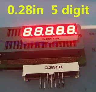 

5 Bit 7 Segment RED LED Display 0.28 inch Digital Tube Plastic Metal Common ANODE(Nixie tube)