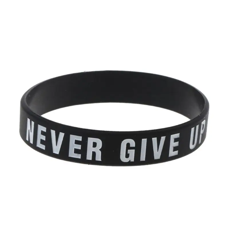 Bracelet Jewelry Road to the Dream Never Give Up Motivational Bracelets Silicone Rubber Band Elastic Inspirational Bracelets Jewelry Gift