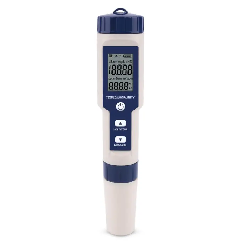 

5 in 1 TDS/EC/PH/Salinity/TEMP Water Quality Tester With Electrode Replaceable