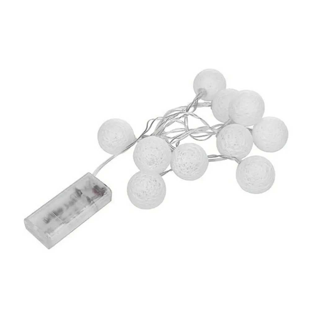 

1.3m 10 LEDs Cotton Ball Copper Wire Fairy String Light battery Operated Night Light for Xmas Festival Wedding Party Decor