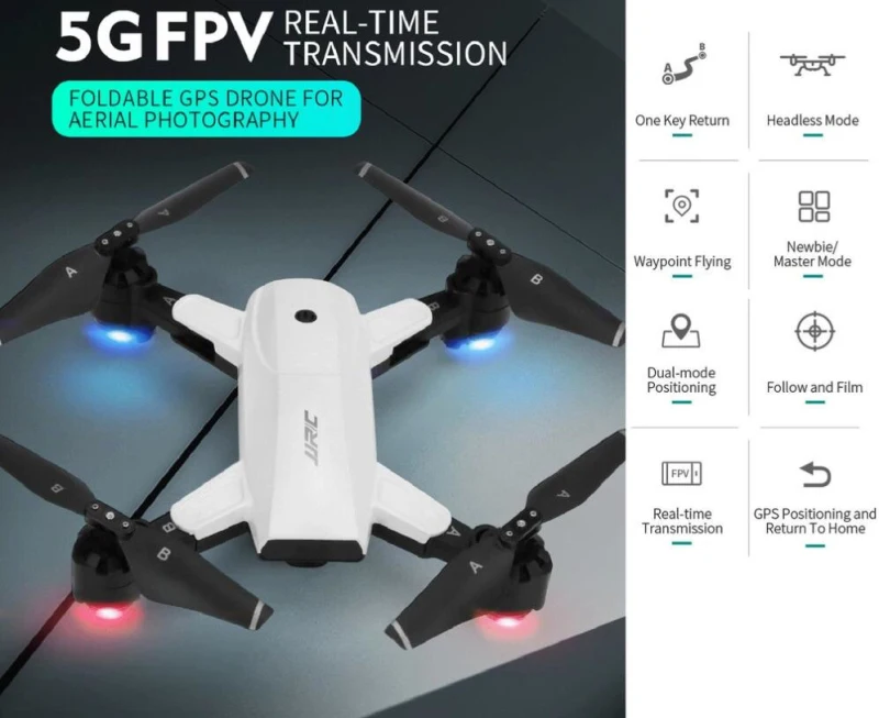 Портативный складной 5G WiFi FPV 1080P широкоугольная HD камера gps слежение за мной двойной режим позиционирования складной Радиоуправляемый Дрон Квадрокоптер RTF