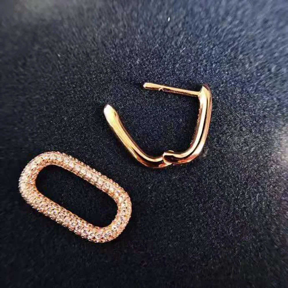 925, серебряные, рок, стразы, цепочка, серьги-кольца для женщин, шкафчик, модные серьги-кольца, Осенние ювелирные изделия