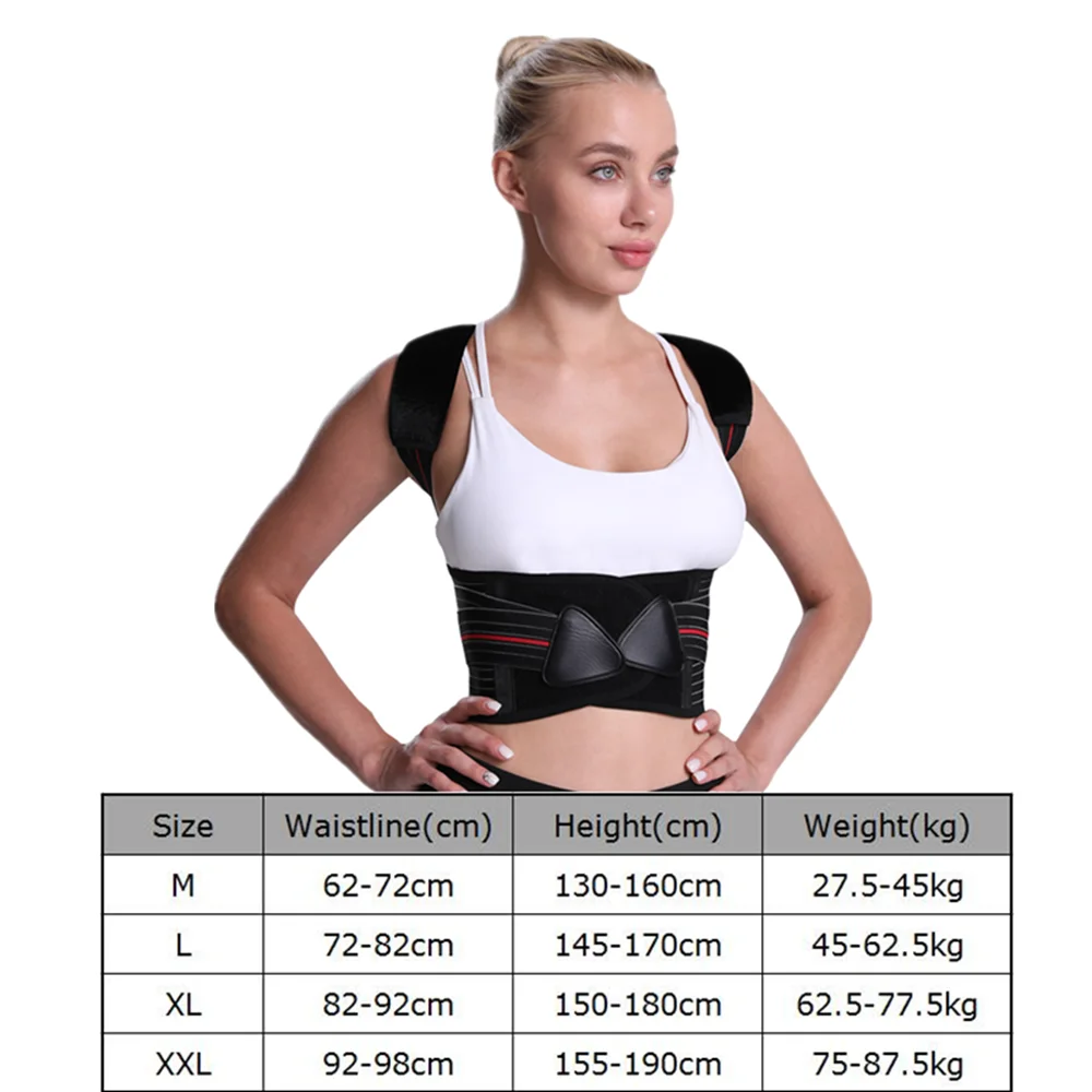 Tlinna Adjustable Clavicle Posture Corrector Men Woemen Back Brace Shoulder Lumbar Support Belt Corset Posture Correction