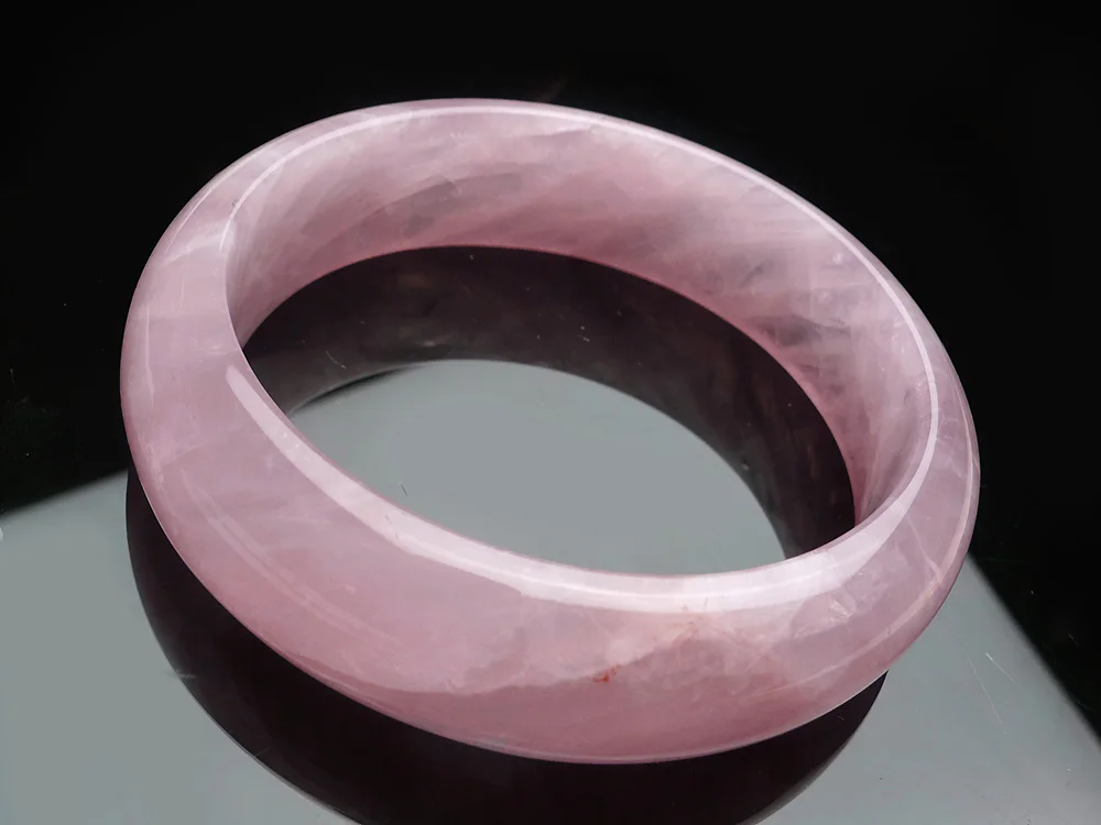 Natural Rose Quartz Madagascar Pink Gemstone Bangle Bracelets Inner Diameter 60mm For Women Female Fashion Jewelry AAAAA