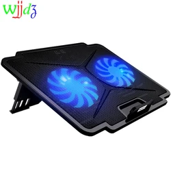 Almohadilla de refrigeración para portátil, ventilador USB, soporte de refrigeración con 2 ventiladores, 2 puertos USB para Notebook de 12 15,6 pulgadas