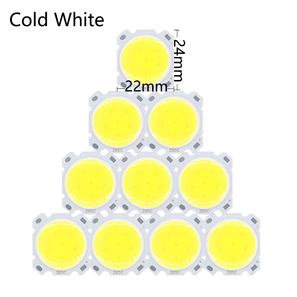 10 Stück LED COB 3W 5W Helle 20mm Rote Grüne Blaue Gelbe Weiße Chip-Lichtperlen LED-Birne Spotlight Panelleuchte Downlight Diodenlampen – Detail 6
