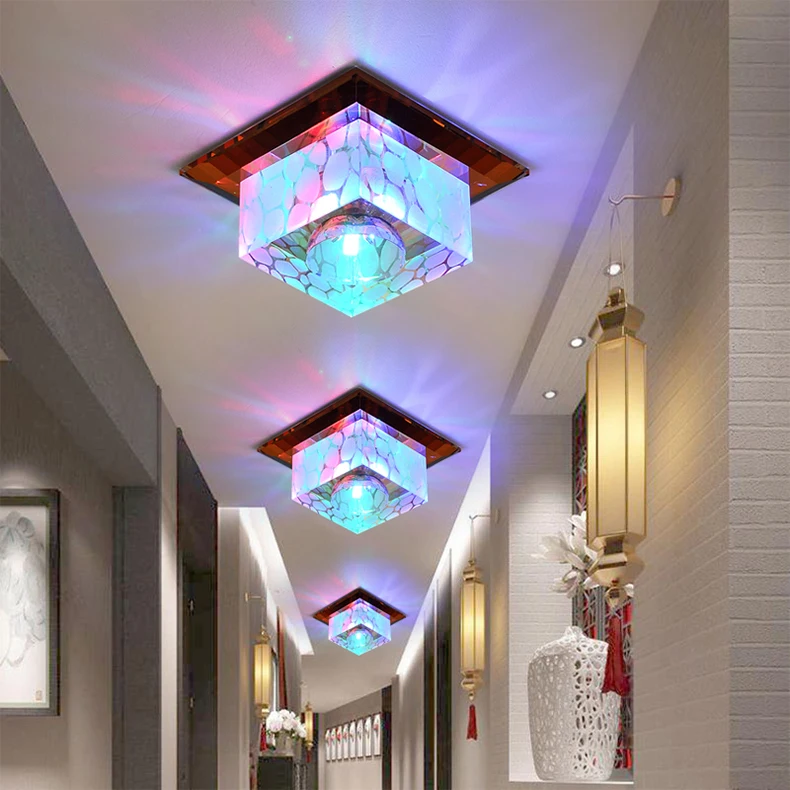 Crystal Led Ceiling Lights Modern Plafonnier Led Ceiling Lamp 3W Bedroom Living Room Lights Plafondlamp Aisle Corridor Porch AC