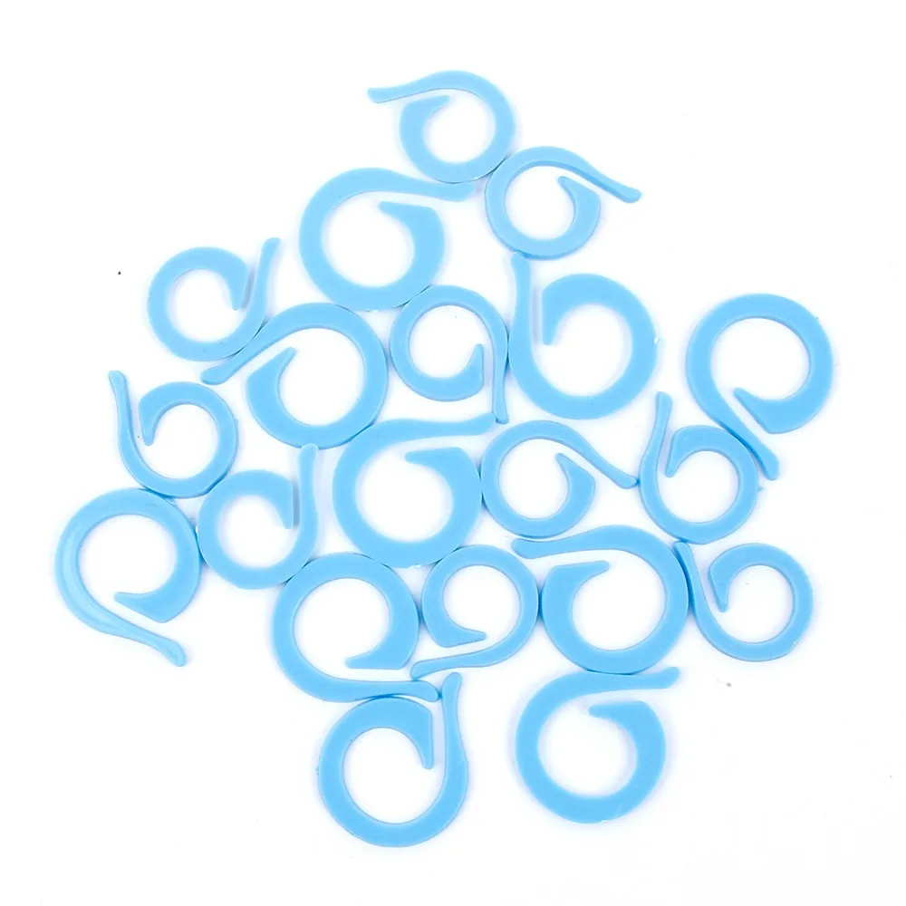 Blue 20 штук(10S+ 10L) пластиковые маркеры для вязания на спицах крючком маркеры для фиксации стежков крючком защелки маленький Зажим Маркер Инструмент для вязания игла крючок - Цвет: Blue