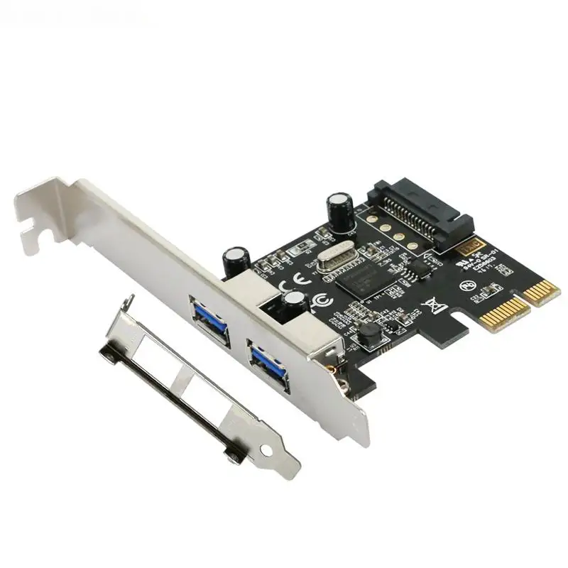 Черный Карта с разъемом PCI Express x1 с USB 3,0 Тип 2 Порты Super speed и 15-Pin Sata Мощность разъем - Цвет: Черный