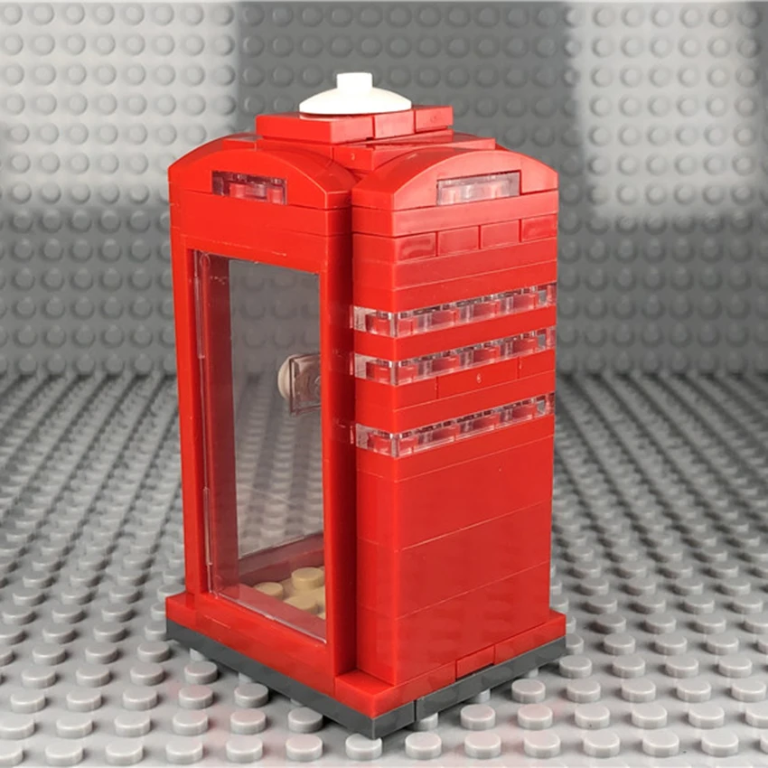 Single MOC Building Blocks Phone Booth Compatible with Logelings City Street View Children's DIY Scene Construction Toys (4)