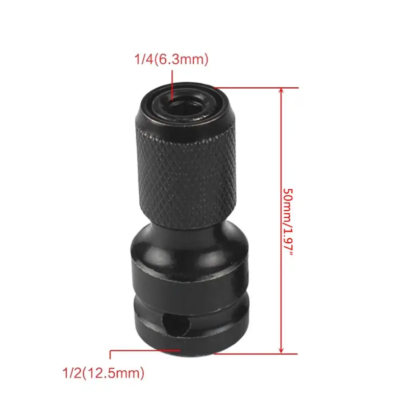 

1pc 1/4\" Hex Shank Drill Chuck Conversion Kit Converter Impact Driver 1/2\" Square Quick Change Adapter Converts Air Power