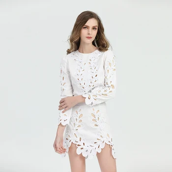 

HIGH QUALITY New Fashion 2020 Runway Suit Set Women's Hollow Out Blouse Asymmetrical Skirt Set