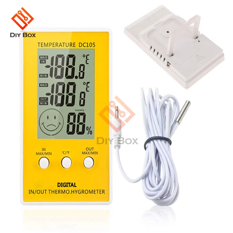 Цифровой ЖК-термометр DC105 температура измеритель влажности Регулятор Крытый Открытый Метеостанция диагностический инструмент