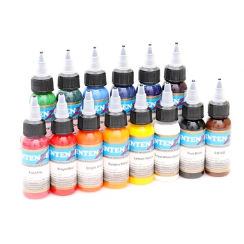 

Advanced14pcs 30ml Professional Tattoo Ink 14 Colors Set 1oz 30ml/Bottle Tattoo Pigment Kit Fashion Makeup Tools 14pcs Tinta