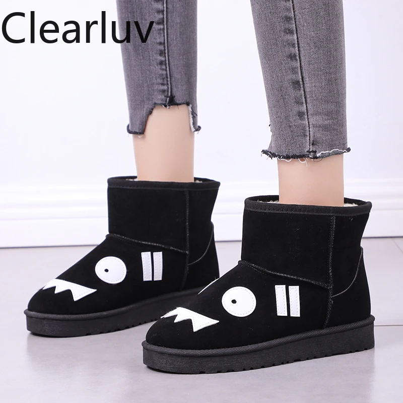 

Women's ankle boots winter warm snow boots ladies high quality suede boots plush comfortable shoes cute girl indoor work boots