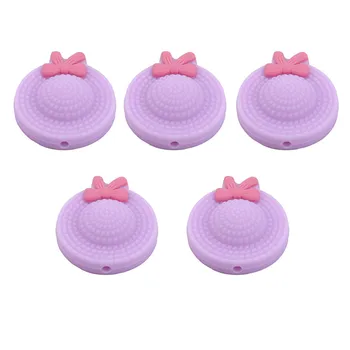 

5PCS BPA Free Baby Teething Toy Cute Mini Hat Baby Silicon BeadsDIY Pacifier Pendant Bracelet Food Grade Teether Bead