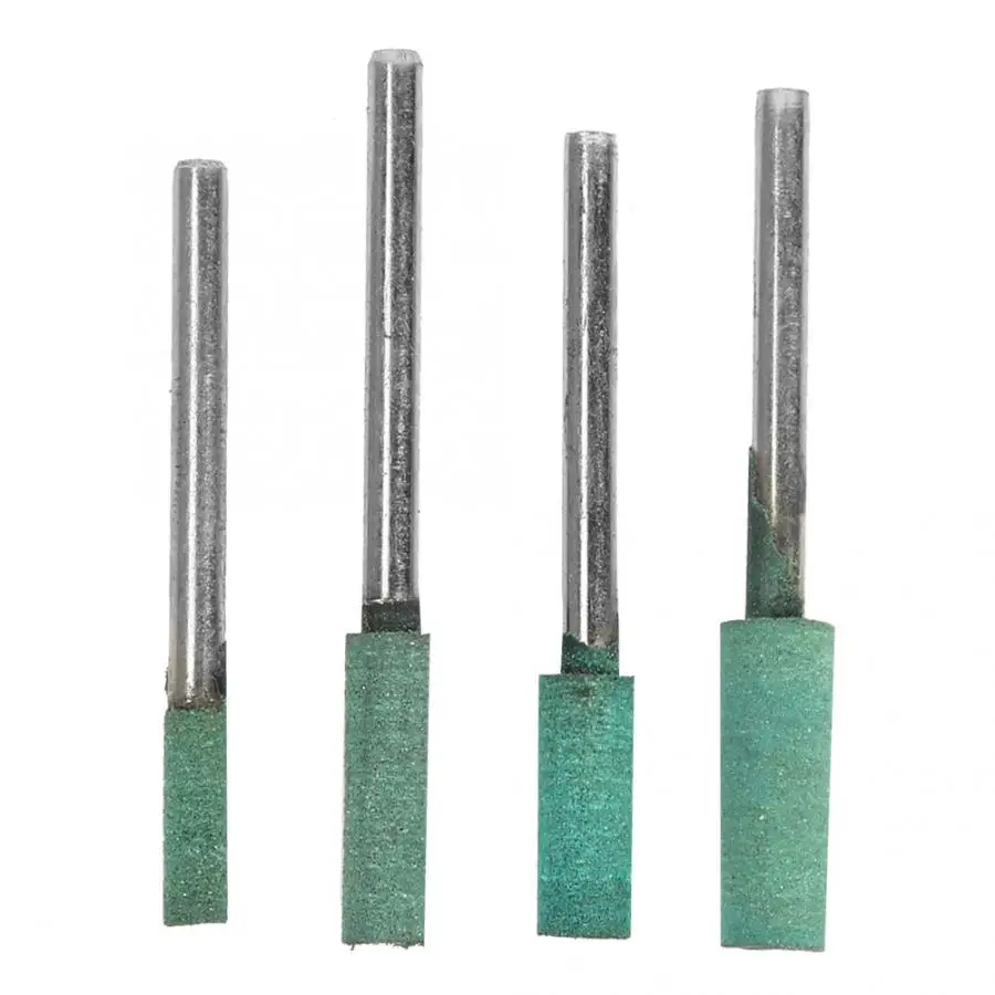 Шлифовальные головки 100 шт. 3 мм хвостовик зеленая резиновая головка набор